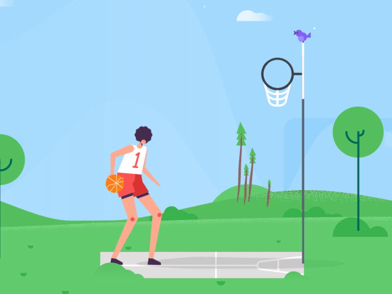 Streetball ae aftereffects animation ball basketball flat player