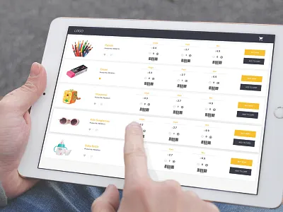 Online shopping List Page Design app illustrator photoshop responsive vector web page