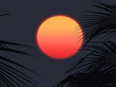 Sunrise graphic illustration illustrator palmtrees sun sunrise tropical