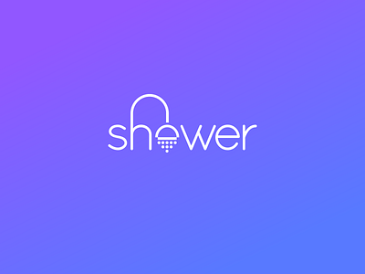 Shower Typography Logo clever logo logo minimal shower typography water