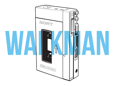 Walkman illustration poster sony walkman