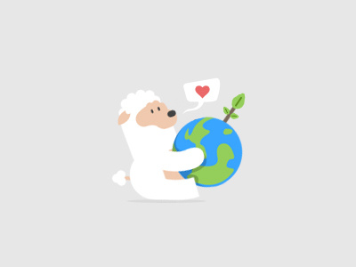 Love Planet Earth! animal character earth love planet sheep