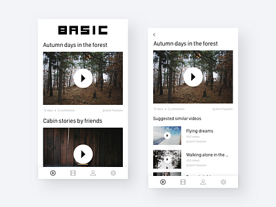 Basic - a video app design pitch app copenhagen design list mobile app pitch player video videoplayer