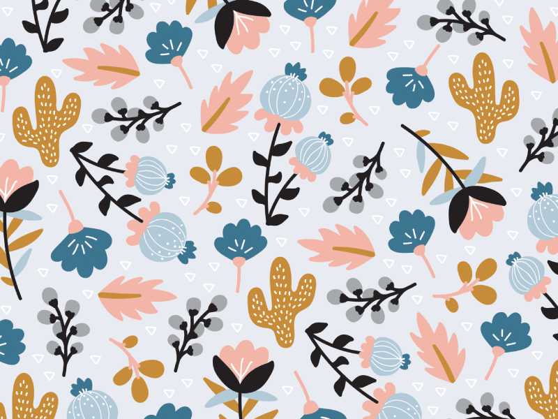 Floral Pattern Design cactus design flat floral flower flowers illustration modern pattern style surface design textile