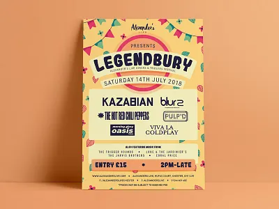 Legendbury design festival flowers garden illustration leaves party poster tribute typography vector