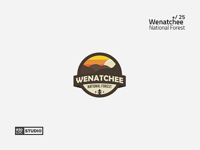 Wenatchee | ThirtyLogos#25 badge challenge forest inspiration logo modern nature negative simple space typography