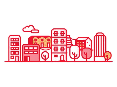 City buildings city cityscape houses illustration trees