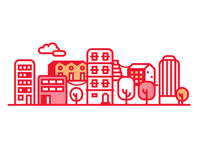 City buildings city cityscape houses illustration trees