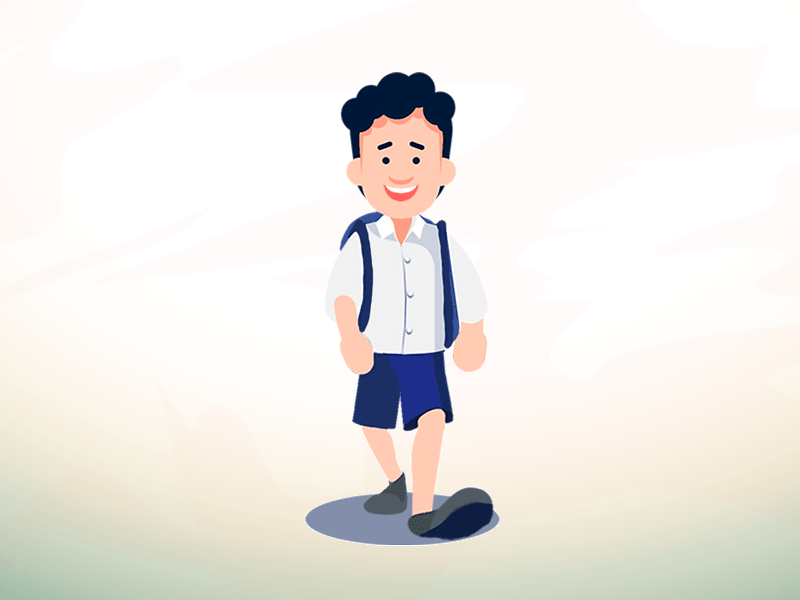 Boy Walk Cycle 01 2d animated art cartoon character cycle flat illustration motion school vector walk