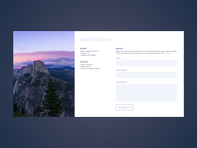 Daily UI #028: Contact Us contact contact us daily ui dailyui dailyui028 form form design mountains tourism ui ui design