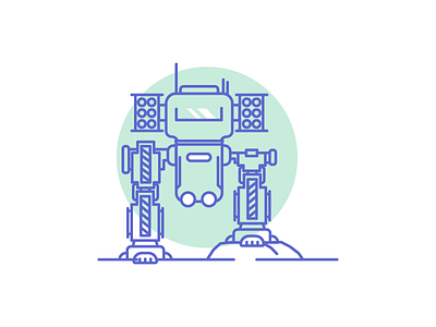 Mech control graphic design icon illustration mech military robot rockets war