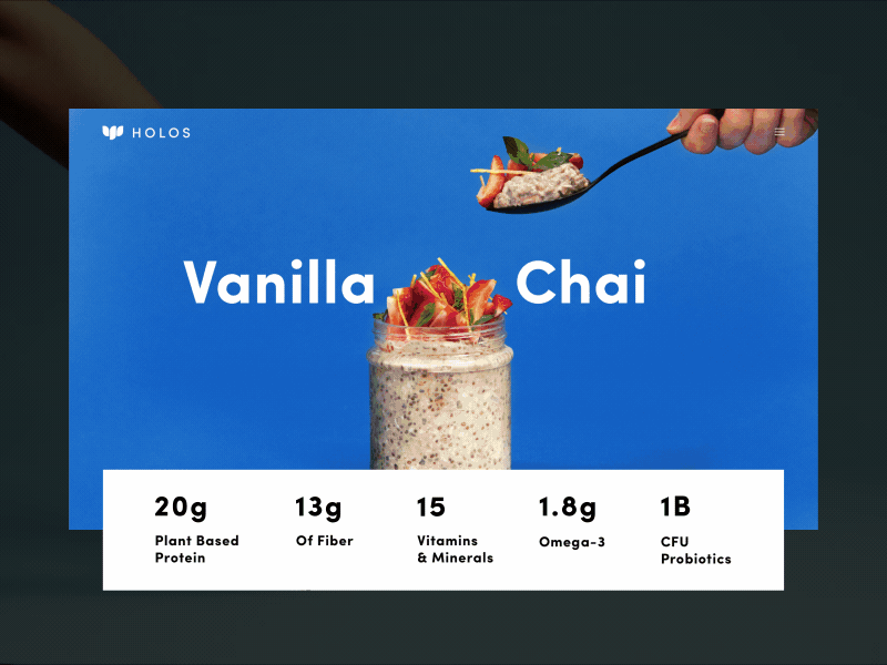 Holos Super Healthy Breakfast Landing Page Products Animation breakfast food healthy interface landing life organic products project ui ux video