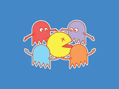 Ghosts Teamwork ghost pacman teamwork teepublic tees