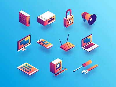 How to Set Up a Home Network computer gradient isometric lock megaphone modem phone router