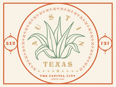 Agave 512 agave austin capital illustration mezcal pattern southwest texas vector western