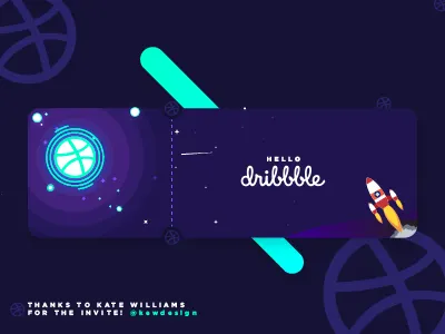 Hello Dribbble! debut first shot flat design hello dribbble space illustration