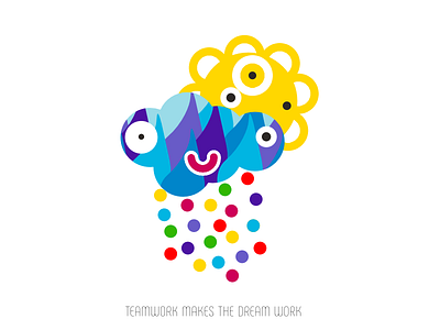 Team Work Makes the Dream Work cloud dream rain rainbow teepublic sun teamwork