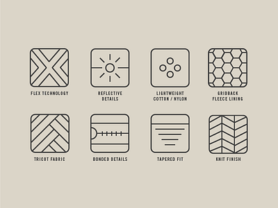 Jogger Fabrication Icons // V2 icons linear minimal