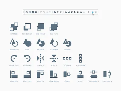 Shape Manipulation Toolbar designer icons menu panel toolbar tools web application workspace