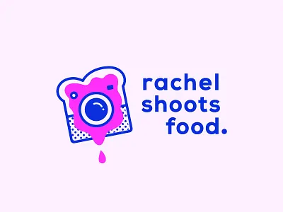Logo Concept - Food Photographer camera clean colorful creative fun logo funky iconic logo photographer pink