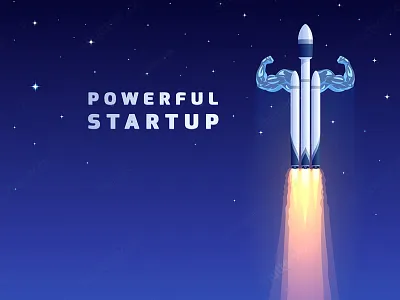 Muscular heavy rocket business concept idea jet launch missile rocket space spacecraft spaceship startup take off