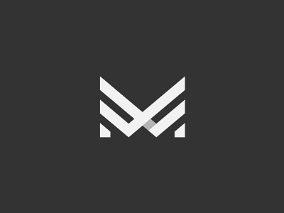 M bold geometric letter logo m mark minimal shadow symbol type