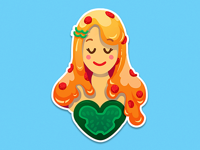 Bella Peppa Pizza bell pepper contest cute illustration lady pizza sticker mule