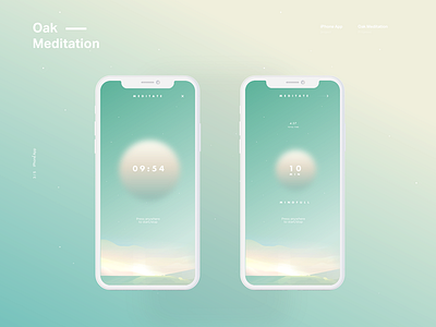 Oak Meditation - Part 3 breathing iphone8 iphonex meditation mobile ui oak ui ui design user interface ux zen