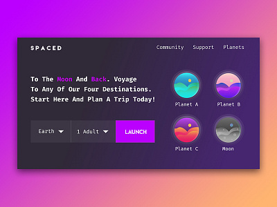 Spaced Landing gradient hero landing planet purple spaced spaced challenge