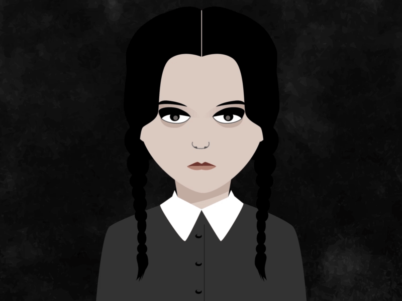 Wednesday Eye Rolls addams addams family after effects animation attitude eye roll eyes gif goth halloween motion wednesday