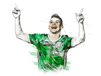 Near to Russia | Hirving Lozano art creative design dribbble illustration invites neymar photoshop retouch russia soccer vector