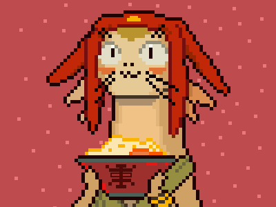 Meow fan art gif meow pixel ramen space dandy