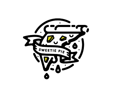 Sweetie Pie Pineapple Pizza flash food halftone pineapple pizza slice stickermule stroke tattoo