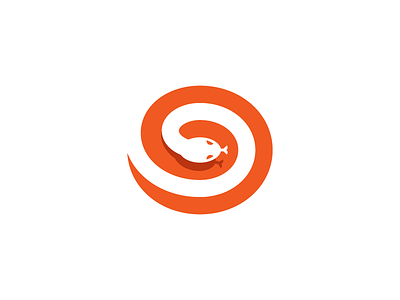 Snake animal logo identity logo mark minimal minimal logo negative space orange snake snake logo snake mark symbol