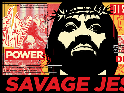 Savage Jesus (left) design illustration