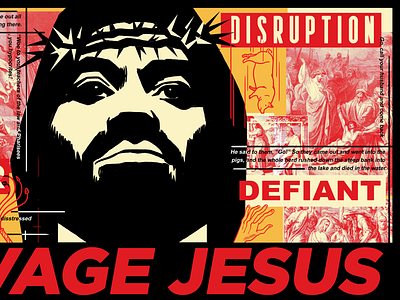 Savage Jesus (right) design illustration