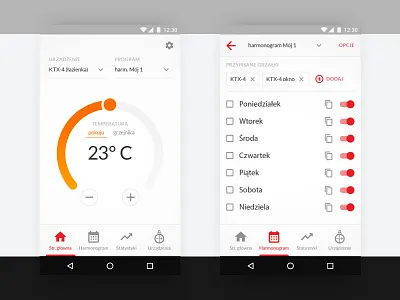 Refreshed UI (Terma's app) app gui heating interface mobile smartphone ui ux