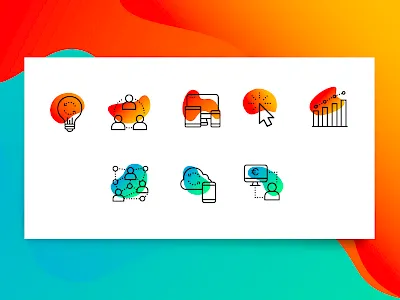 Xteach Icons branding custom design grabient gradient icon icons identity logo system