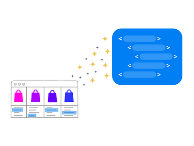 Importing XML from Ecommerce site code feature flat illustration image import magic modern xml