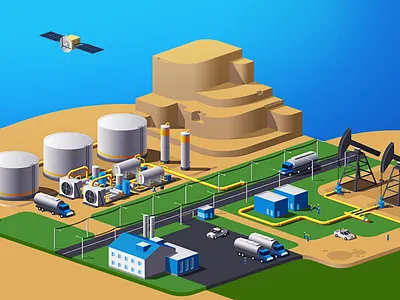 Oil industry illustration gas illustration isometric oil