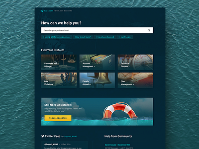 Customer Support Portal design digital iconography interface portal support tanks ui ux wargaming webdesign wot