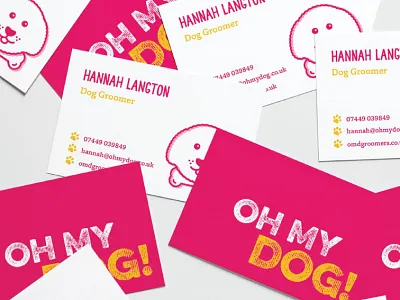 Oh My Dog! Business Cards animal branding animal logo business card design business cards dog dog icon dog logo face face logo icon logo design