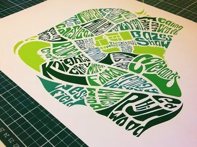 Village Map handcrafted illustration paper art papercut