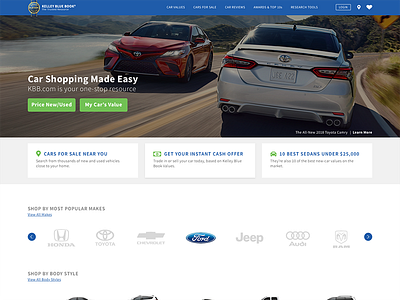 Kelley Blue Book Redesign kbb redesign