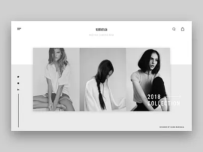 U N N A branding graphic design grey ui ux web design