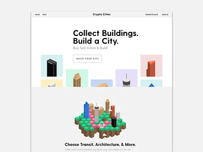 Crypto Cities - Collect Buildings. Build a City. architecture building buy city coinbase crypto crypto cities crypto kitties ethereum game illustration sell crypto
