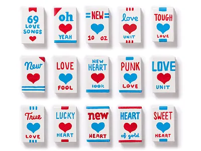 New Heart Boxes - batch 1 handdrawn illustration lettering