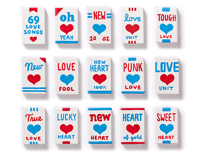 New Heart Boxes - batch 1 handdrawn illustration lettering
