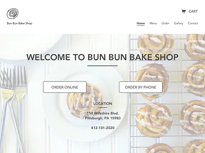 bun bun bake shop sketch website design