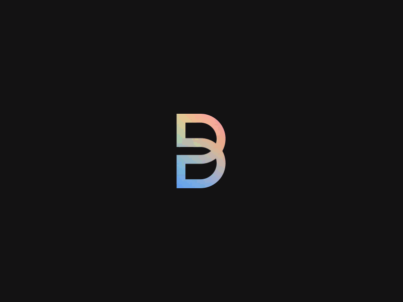 zoom b beam dynamic brandmark foil holographic foil letterform light logo rainbow visual identity